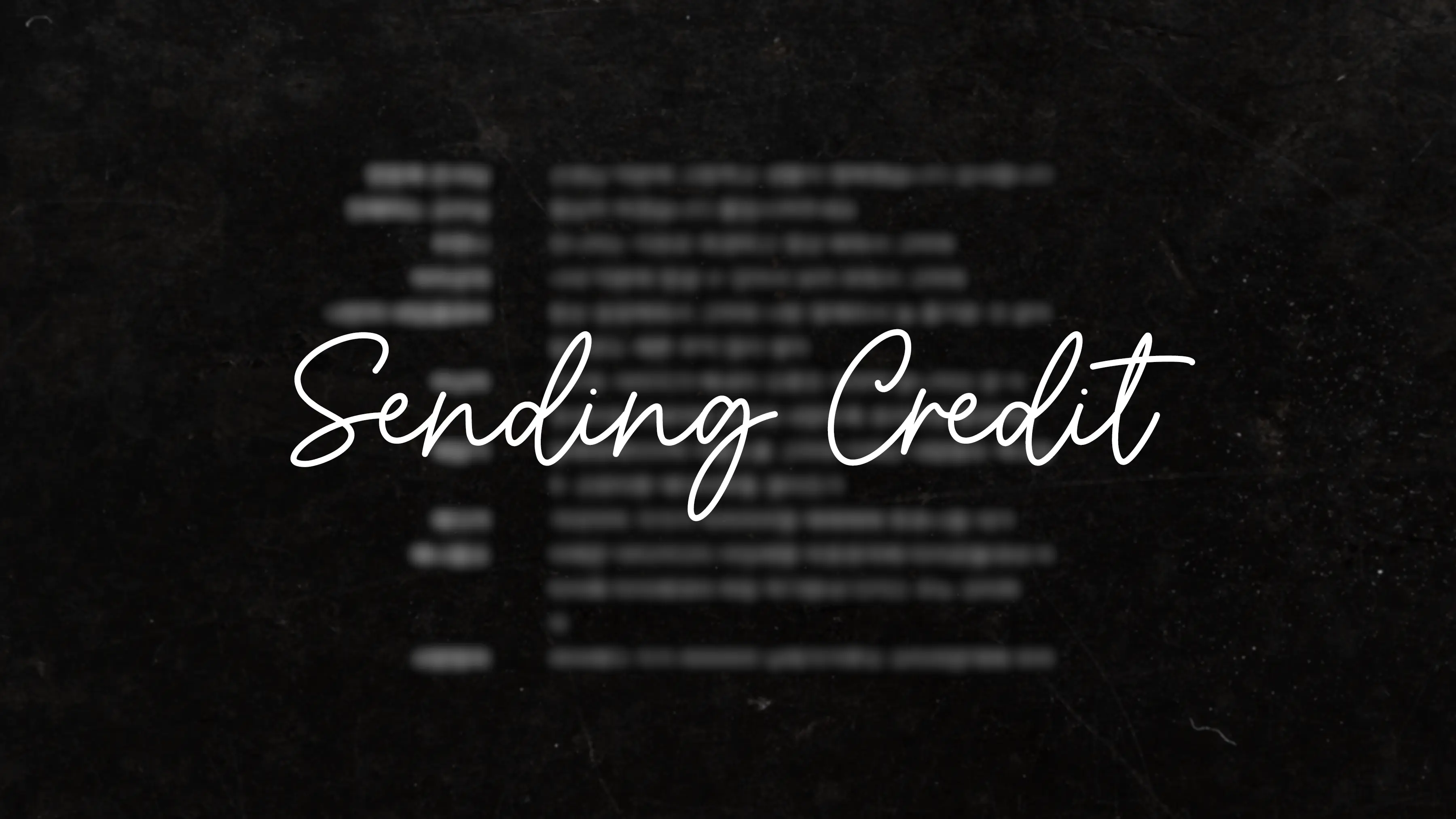 Sending Credit